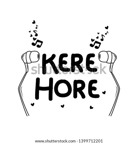 text kere hore has mean still fun without money with speaker, earphone, or headphone illustration for t-shirt or background