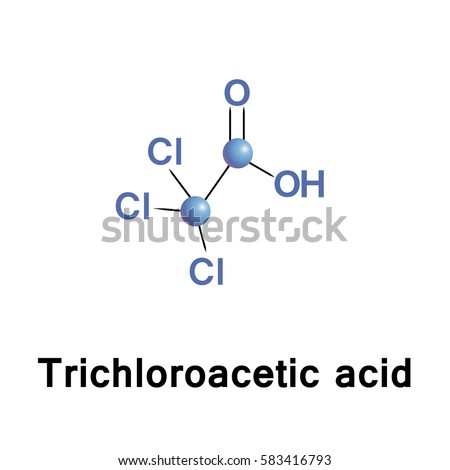 Trichloroacetic or trichloroethanoic acid is an analogue of acetic acid in which the three hydrogen atoms have been replaced by chlorine atoms. Salts and esters are called trichloroacetates
