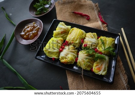 cabbage rolls stuffed  meat or kol gulung, kelem dolmasi, sarma Cabbage wraps,  Chou farci, golubtsy, golabki.

 Zdjęcia stock © 