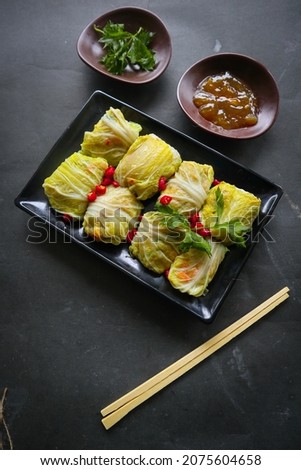 cabbage rolls stuffed  meat or kol gulung, kelem dolmasi, sarma Cabbage wraps,  Chou farci, golubtsy, golabki.

 Zdjęcia stock © 