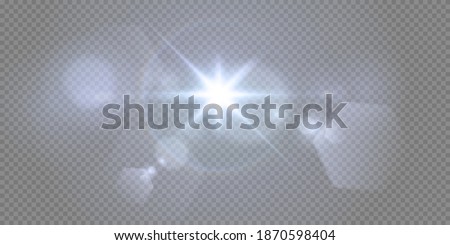 A set of neon or blue Light Glow Flare Stars effects. star light png.