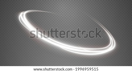 Luminous white lines of speed. Light glowing effect. Abstract motion lines. Light trail wave, fire path trace line, car lights, optic fiber and incandescence curve twirl png. Stockfoto © 