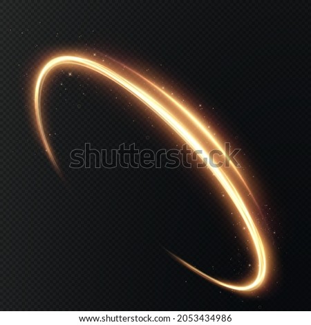 Light golden Twirl. Curve light effect of golden line. Luminous golden circle. Light gold pedistal, podium, platform, table. Vector PNG. Vector illustration Foto d'archivio © 