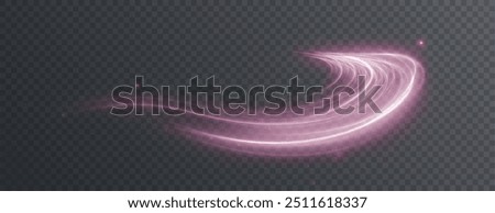 This is a light pink twirl with a curve and a pink line effect. There's also a luminous pink circle and a light pink pedestal, podium, platform, or table. It's a vector PNG vector illustration.	