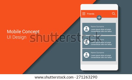 Mobile concept - Modern flat material design