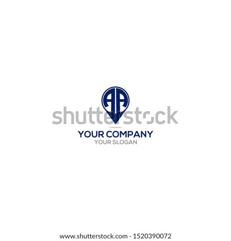 AA Pinpoint Logo Design Vector