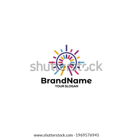 Bright KeyHole Logo Design Vector