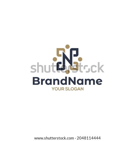 NP and D People Logo Design Vector