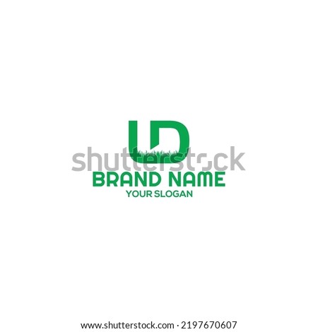 LD Grass Lawn Care Logo Design Vector Foto stock © 