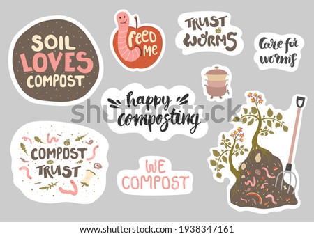 Similar – Image, Stock Photo Compost lettering, on a sign of a waste container for waste separation on environmental protection and climate change.