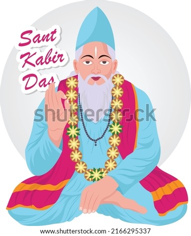 Sant Kabir Das Jayanti, illustration of Kabir das, 15th-century Indian mystic poet Clipart Stock foto © 