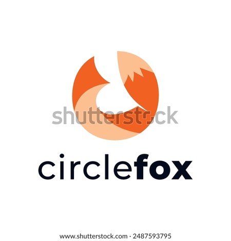 circle fox logo. abstract fox logo design. 