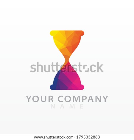 Sand glass Logo, Low poly vector design