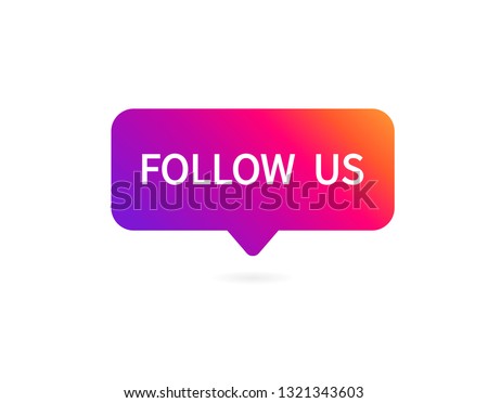 Button Follow us on white background. Vector illustration