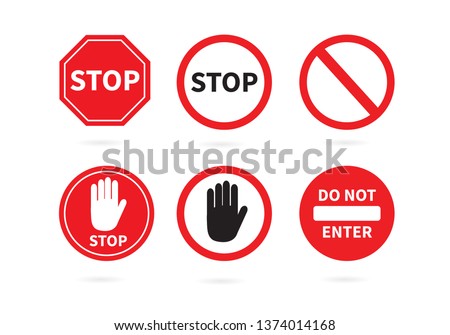 Traffic sign stop set. Prohibition sign. Vector illustration. on white background