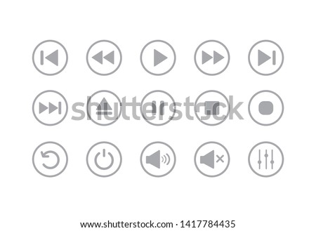 Media player control icon. Play button icon. Vector illustration. on white background