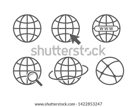 Globe icon set. Website, homepage icon on white background. Vector illustration. 