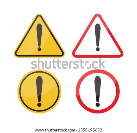 Set warning sign. Danger warning attention sign. Vector illustration. on white background