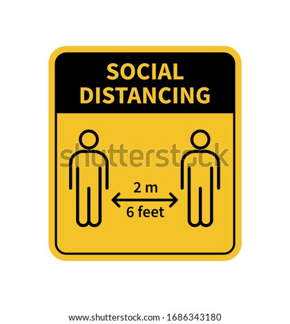 Social distancing. Keep the 1-2 meter distance. Coronovirus epidemic protective. Vector illustration