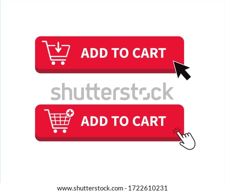 Add to cart icon. Shopping Cart icon. Hand clicking. Vector illustration.