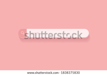 Search bar design element on pink background. Search Bar for UI. Vector illustration