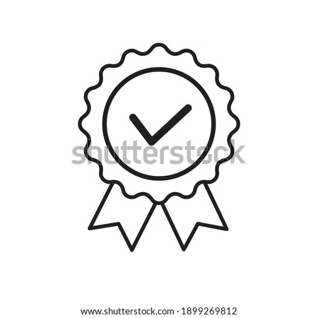 Quality certificate icon isolated on white background. Rosette icon Flat style. Vector illustration