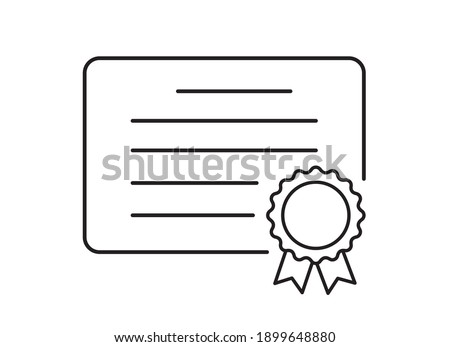 Certificate icon isolated on white background. Diploma symbol. Flat style. Vector illustration