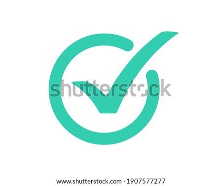 Check mark icon isolated on white background. Green tick, check list icon. Vector illustration.