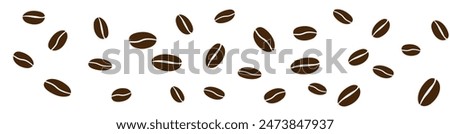 Coffee beans isolated on white background. Vector illustration