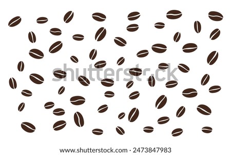 Coffee beans isolated on white background. Vector illustration