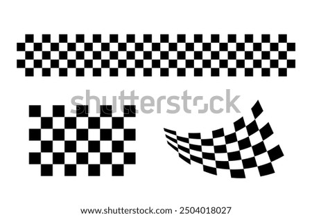 Race flag background. Checkered flag. Black and white checker. Finishing flag. Automotive graphics. Race motorsport concept. Vector illustration