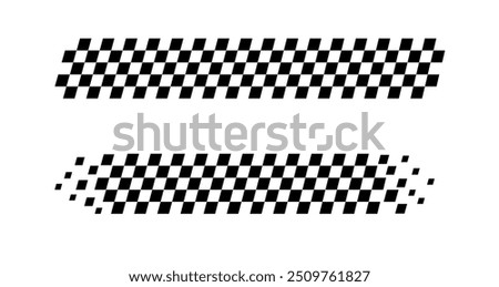 Racing stripes. Race flag. Checkered flag. Sport car decal stripes. Automotive graphics. Vector illustration