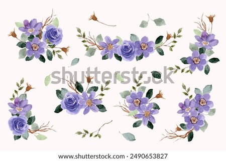 Similar – Image, Stock Photo purple flowers in brown