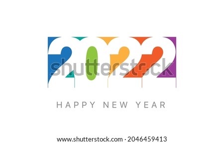 Happy New Year 2022 winter holiday greeting card design template. End of 2021 and beginning of 2022. The concept of the beginning of the New Year. The calendar page turns over and the new year begins.