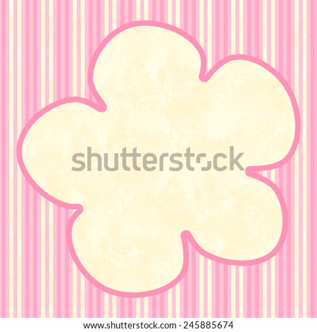 Outline of a flower with pink stripes and large text field for your own text