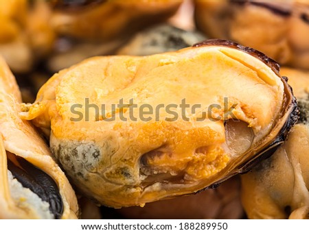 Smoked Mussels (Macro)image collected from a few photos for larger areas of focus