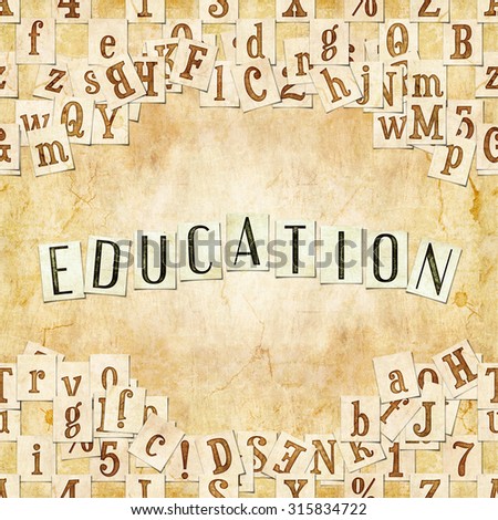 seamless background with letters . Education