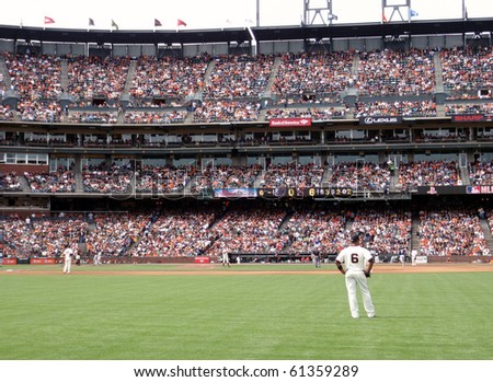 SAN FRANCISCO - SEPTEMBER 19: Brewers vs. Giants: Giants stand around as Brewer Ryan Braun takes a homerun trot around the bases. September 19, 2010 ATT Park San Francisco California.