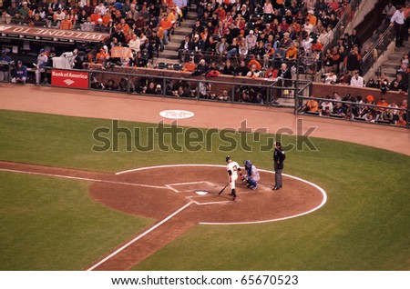 SAN FRANCISCO, CA - OCTOBER 28: Cody Ross steps into the batters box with game 2 of the 2010 World Series game between Giants and Rangers Oct. 28, 2010 AT&T Park San Francisco, CA.