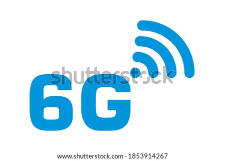 6G logo on white background. network wireless speed flat vector icon for apps and websites
