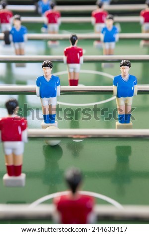 Close Up Of Players In Table Football Team