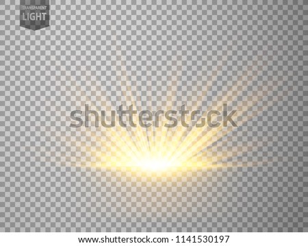 Abstract Gold Rays rising. isolated on transparent background. Vector Illustration Foto stock © 