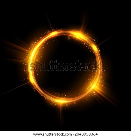 Abstract Glowing Circle, Elegant Illuminated Light ring. Vector Illustration