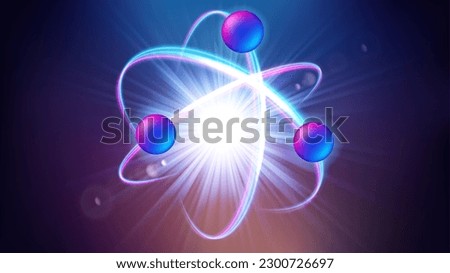 Dynamic Atom Light Concept, isolated and easy to edit. Vector Illustration