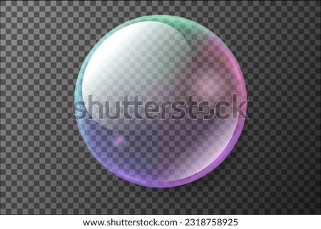 Transparent Soap Bubble, Ready For PNG, Vector Illustration