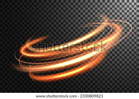Abstract Orange Vortex Light Effect Isolated on A Transparent Pattern, Vector Illustration