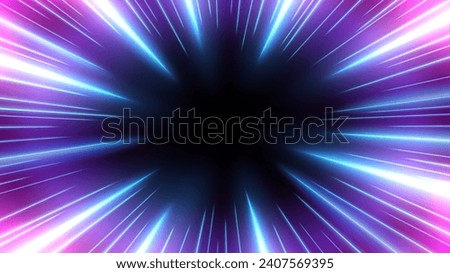 Rays Zoom in Motion Effect, Light Color Trails, Ready for Dark Background, Vector Illustration