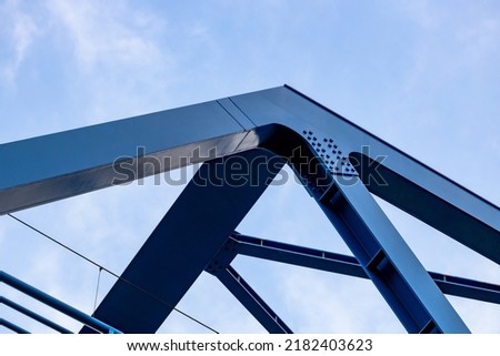 Image, Stock Photo Steel construction bridge in the port of Hamburg.