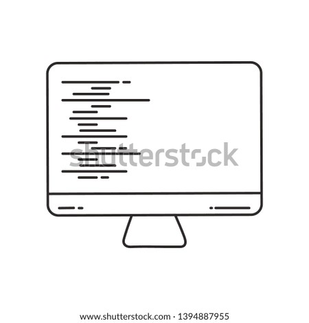 Web Development, code, html, css, java script. Concept Laptop of flat icon. Vector illustration for web design banner on site or print