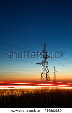 Similar – Image, Stock Photo Electric pylon in front of dramatic cloudy sky b/w photo